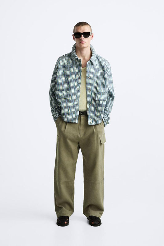 BLOUSON EM JACQUARD XADREZ