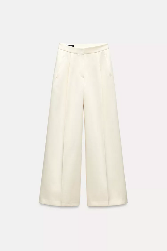 PANTALONA SATINADA COM PLEATS